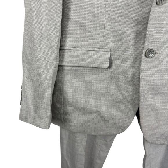 Louis Philippe Mens Gray 3 Piece Stretch Suit Pants Vest Set 2 Button sz 40 - Picture 5 of 16